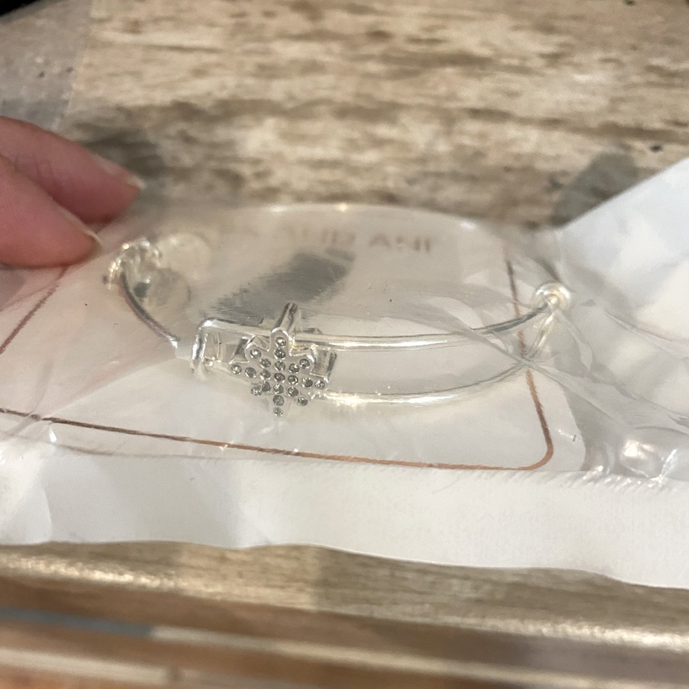 NWT Alex And Ani Silver Snowflake Bracelet